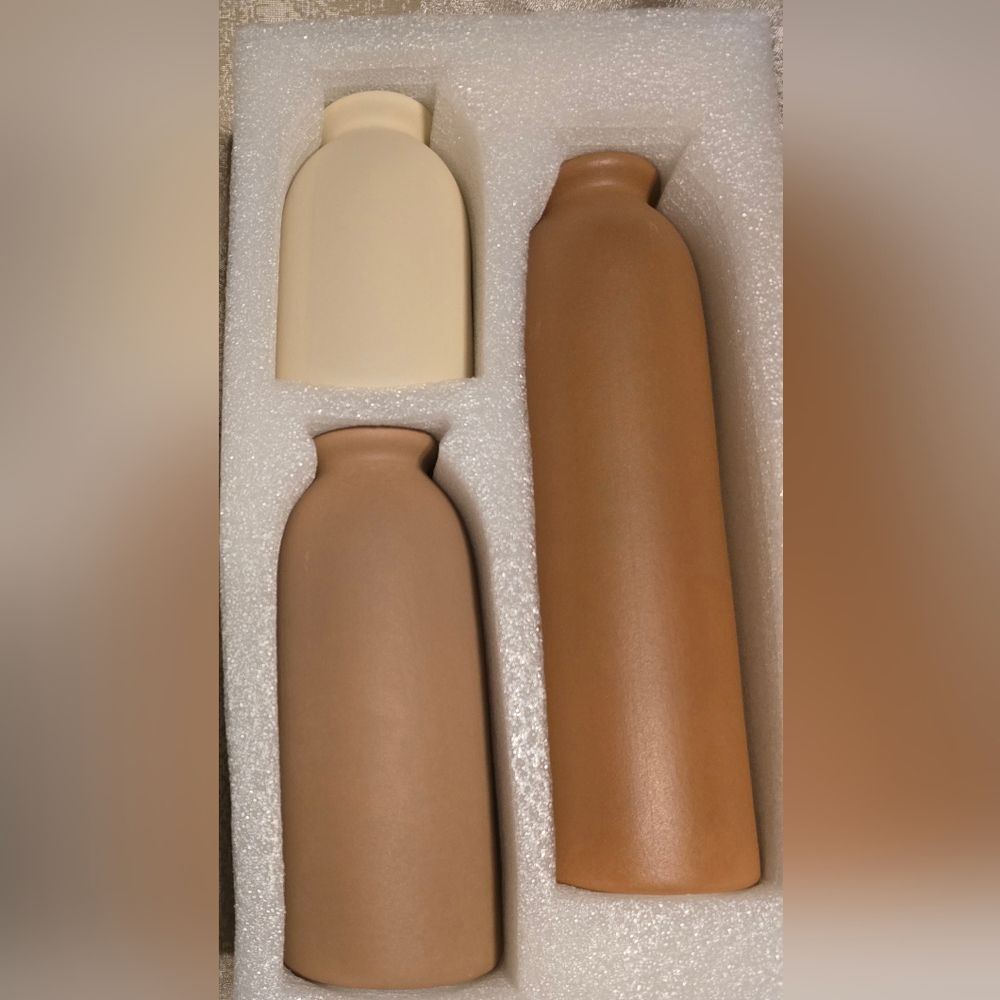 Stylish Neutral Vase Trio Pampas